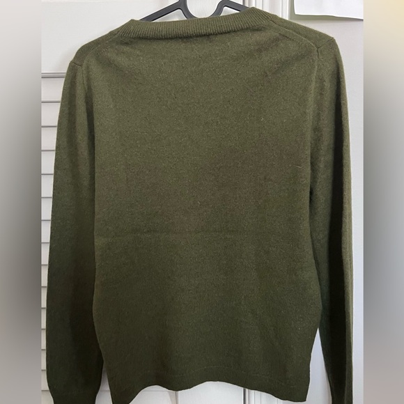 J. Crew 100% cashmere crewneck sweater size small color olive - Picture 5 of 7